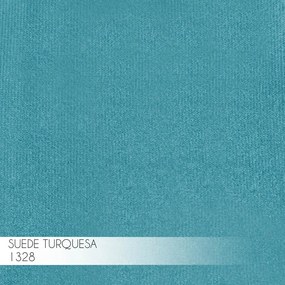 Puff Decorativo Base Bronze Elsa Suede Azul Claro G41 - Gran Belo