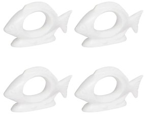 Jogo Argolas De Guardanapo Fish Branco - Decor Glass