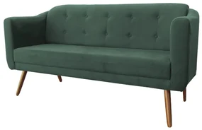 Namoradeira Bruna 1,60 m 3 Lugares Pés Palito Suede Verde Bandeira