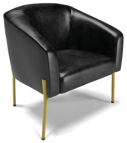 Poltrona PĂ© de Ferro Dourado Sala de Estar Stella Corano D03 - D'Rossi - Preto
