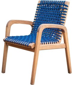 Cadeira Trama com Braco Corda Azul com Estrutura Stain Jatoba - 66743 Sun House