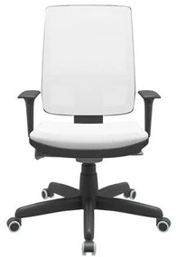 Cadeira Office Brizza Tela Branca Assento Aero Branco Autocompensador Base Standard 120cm - 63728 Sun House