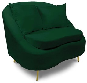 Poltrona Decorativa Orgânica Pé Ferro Dou Zaya Bouclê C05 - D'Rossi - Verde