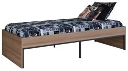 Cama de Solteiro 90cm Base Aço Artetube A05 Montana/Preto - Mpozenato