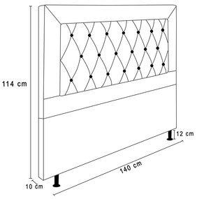 Cabeceira Malta Para Cama Box Casal 140 cm Veludo Marfim - D'Rossi