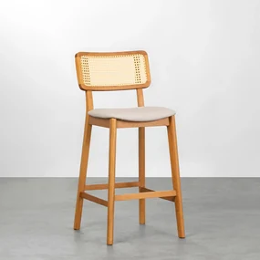 Banqueta Lalá Palha Creme - Linne Cru