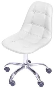 Cadeira Eames Botone Branco com Base Rodizio - 54684 Sun House