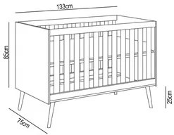 Berço Americano Mini Cama Retrô Aurora P14 Branco - Mpozenato