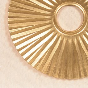 Quadro Decorativo Franzido Redondo Dourado 50x50x5 cm - D'Rossi