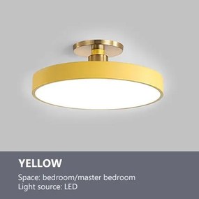 Plafon Luminária Phyval nordic led luz de teto criativo quarto sala jantar lâmpada moderna sala estar corredor varanda luzes decoração dispositivo elétrico - Amarelo - White Light | 50cm