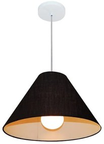 Lustre Pendente Cone Vivare Md-4078 Cúpula em Tecido 25/40x15cm - Bivolt