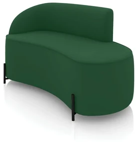Sofá 2 Lugares Orgânico 140cm Pé Ferro Preto Morgan Veludo D03 - D'Rossi - Verde