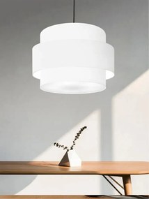 Lustre Para Sala de Jantar Vivare Md-4394 Cúpula em Tecido 50cm