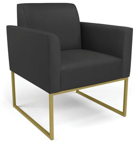 Poltrona Base Industrial Dourado Marisa Corino Preto D03 - D'Rossi